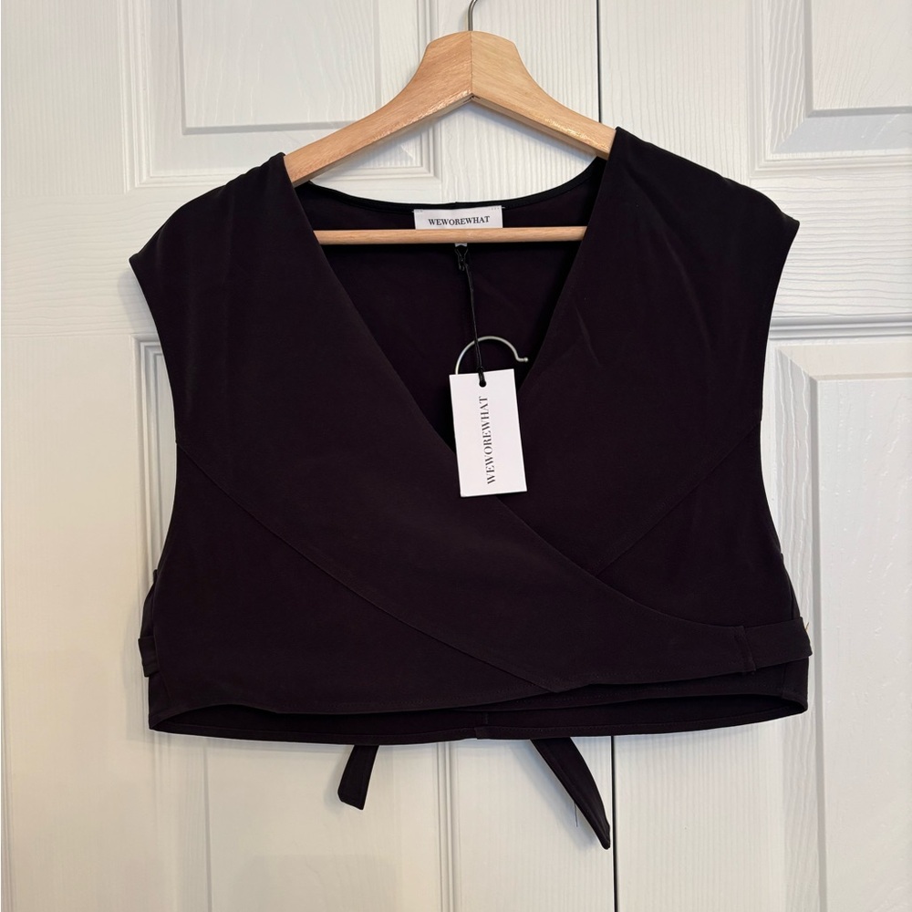 WeWoreWhat Black Tie-Back Tank Top
